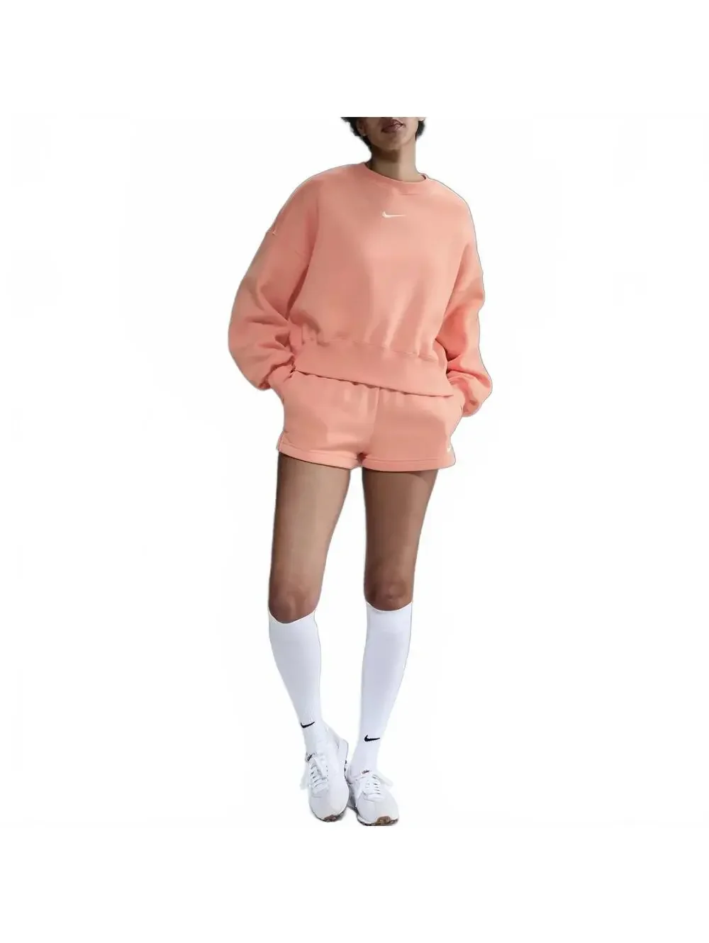 Nike Sportswear Phoenix Fleece Over-Oversized Crew-Neck Sweatshirt Apricot NWT L